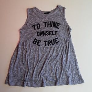 Never been worn. Flowy Shakespeare quote tank.
